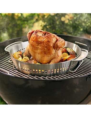 Supporto di cottura per pollo Deluxe Weber su sfondo bianco