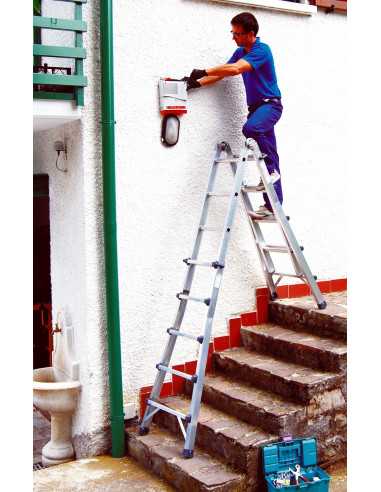 Scala professionale in alluminio Frigerio 1970/22R utilizzo in posizione cavalletto