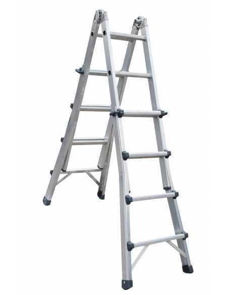 Scala professionale in alluminio Frigerio 1970/22R in posizione cavalletto