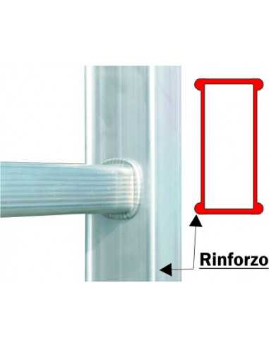 Scala professionale in alluminio Frigerio 1970/24R particolare montante interno rinforzato Scala professionale in alluminio Frigerio 1970/24R particolare montante interno rinforzato