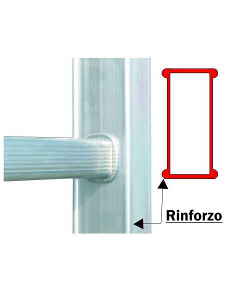 Scala professionale in alluminio Frigerio 1970/24R particolare montante interno rinforzato Scala professionale in alluminio Frigerio 1970/24R particolare montante interno rinforzato