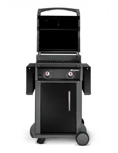 Barbecue a gas Weber Spirit E-210 original vista coperchio aperto ripiani chiusi