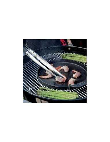Piastra in ghisa Gourmet BBQ System Weber gamberi in cottura