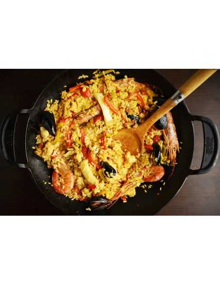 Wok Gourmet BBQ System con paella in cottura