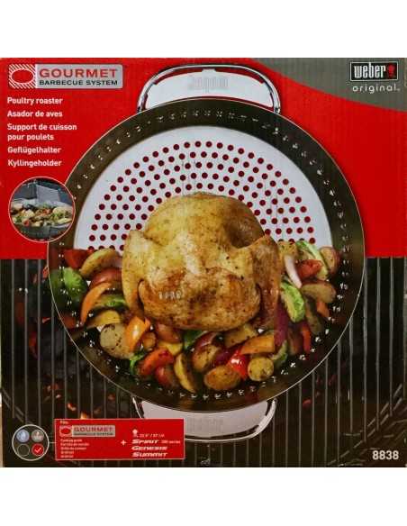 Supporto di cottura per pollo Deluxe Weber in confezione