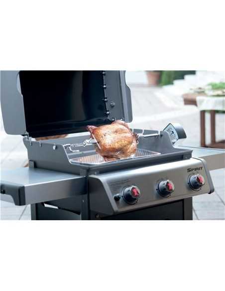 Girarrosto per Weber Spirit montato su spirit a tre bruciatori
