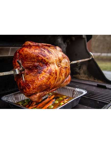 Girarrosto Weber compatibile con Genesis II a 2 e 3 bruciatori e Genesis serie 300  con pollo allo spiedo Girarrosto Weber compatibile con Genesis II a 2 e 3 bruciatori e Genesis serie 300  con pollo allo spiedo