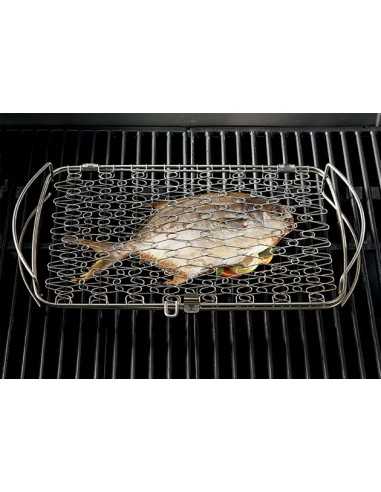 Griglia grande per il pesce Weber 46x28,4 cm con pesce di grandi dimensioni