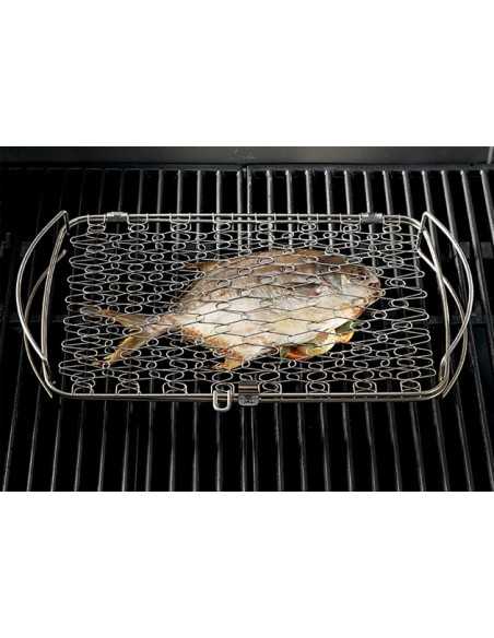 Griglia grande per il pesce Weber 46x28,4 cm con pesce di grandi dimensioni