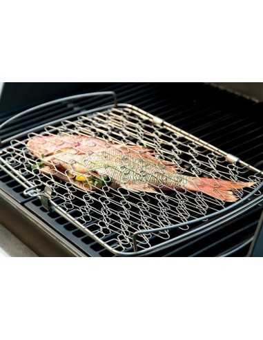 Griglia grande per il pesce Weber 46x28,4 cm con scorfano alla brace