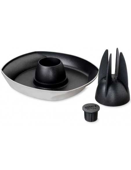 Supporto di cottura deluxe per pollo Weber con i suoi componenti