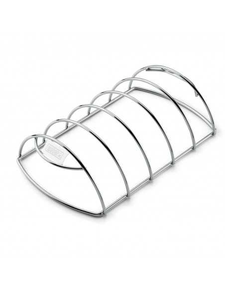 Supporto di cottura per costine Weber su sfondo bianco Supporto di cottura per costine Weber su sfondo bianco