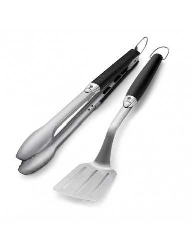 Kit 2 accessori Weber in acciaio inox su sfondo bianco