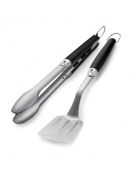 Kit 2 accessori Weber in acciaio inox su sfondo bianco