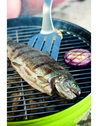 Spatola Weber inox con pesce alla griglia