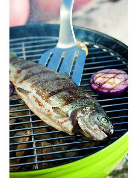 Spatola Weber inox con pesce alla griglia