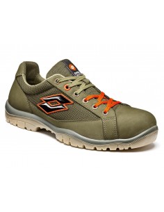 Scarpa antinfortunistica Lotto Jump 500 Q8515 S1P SRC Night Olive/Orange vista laterale vista laterale su fiorasostore.com