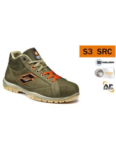 Scarpa-antinfortunistica-Lotto-Jump-900-Q8517-MID-S3-SRC-Night-Olive-Orange vista laterale 2