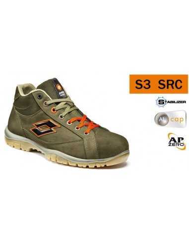 Scarpa-antinfortunistica-Lotto-Jump-900-Q8517-MID-S3-SRC-Night-Olive-Orange con descrizione particolari