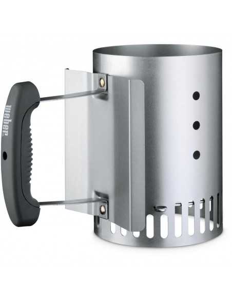 Ciminiera di accensione piccola Weber su sfondo bionco