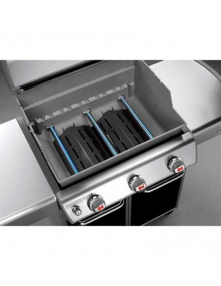 Weber Genesis E-310 Smoke Gray 3 fuochi 6515029 con vista dei bruciatori