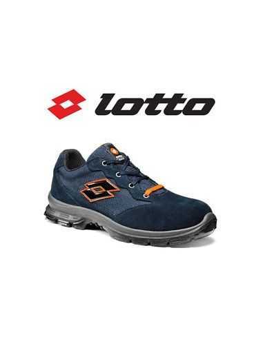 Scarpe antinfortunistiche Lotto Sprint Q8356 501 S1P SRC con marchio lotto su sfondo