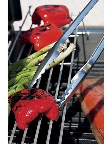 Pinza Weber in acciaio inox su sfondo bianco